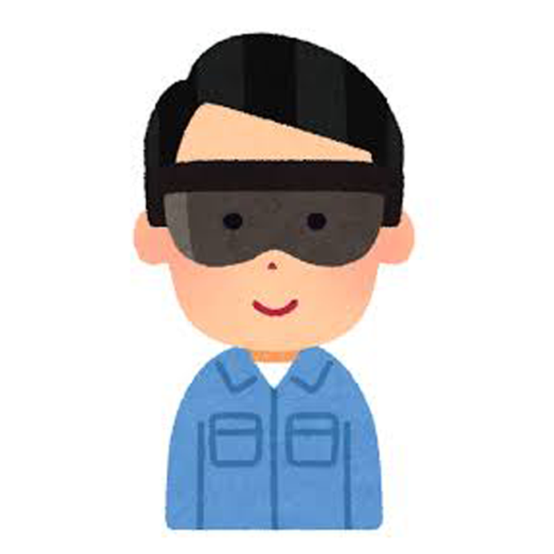 Workers wearing goggles